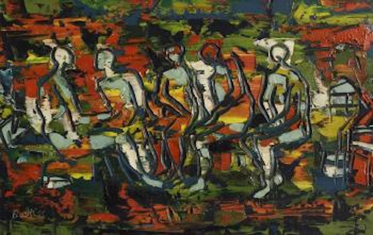 Figures in the firelight by Walter Battiss