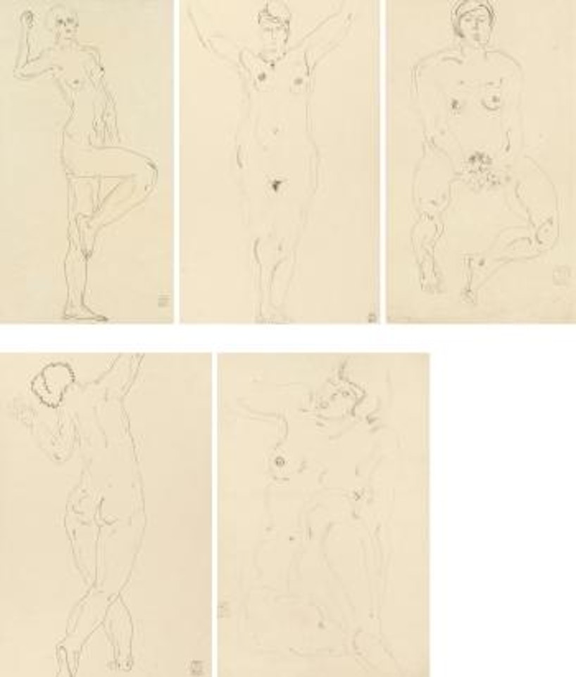 Nude [Five Works] by Sanyu
