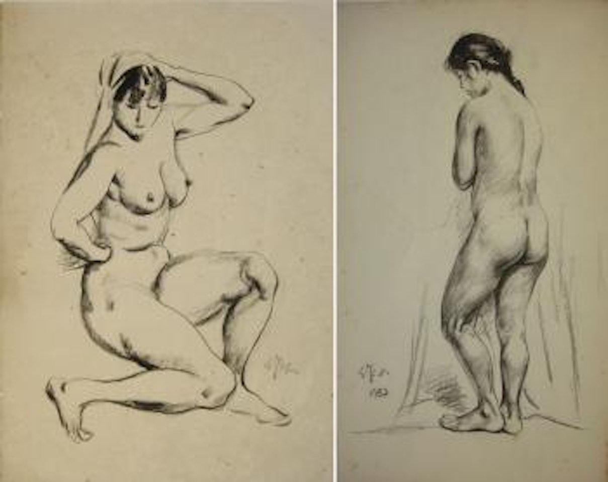 Nude [Two Works] by Wu Zuoren
