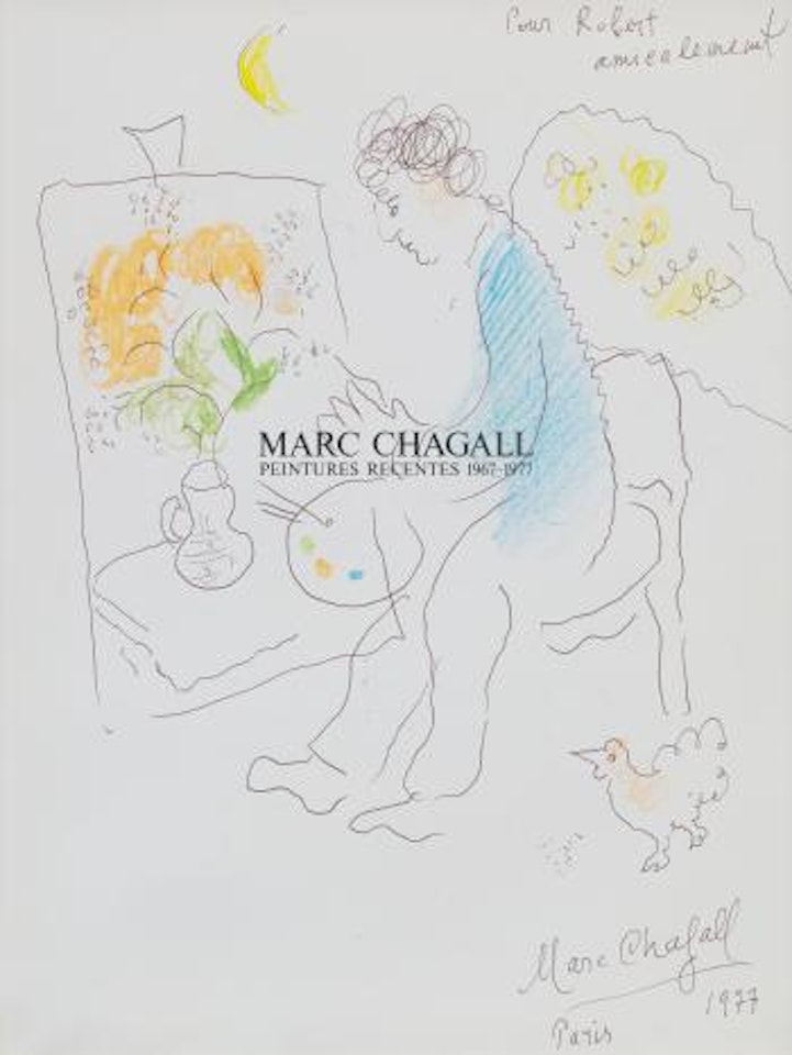 Le Peintre Ailé Au Chevalet by Marc Chagall