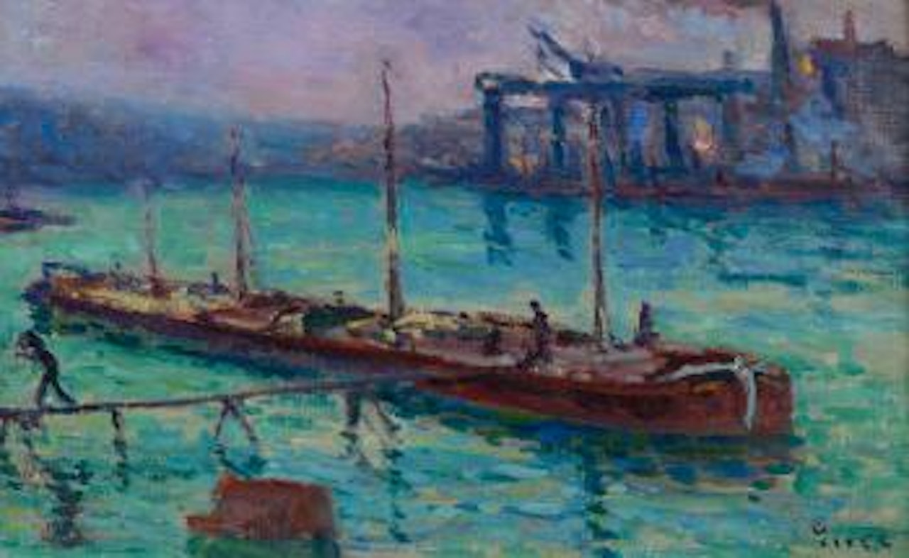 Péniche Au Bord De La Seine by Maximilien Luce