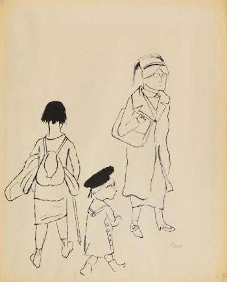 Sketches Of Paris And Study Of a Man: a Double-sided Drawing by George Grosz