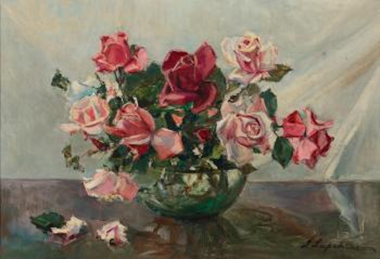 Roses In a Bowl by Georgij Aleksandrovic Lapschin