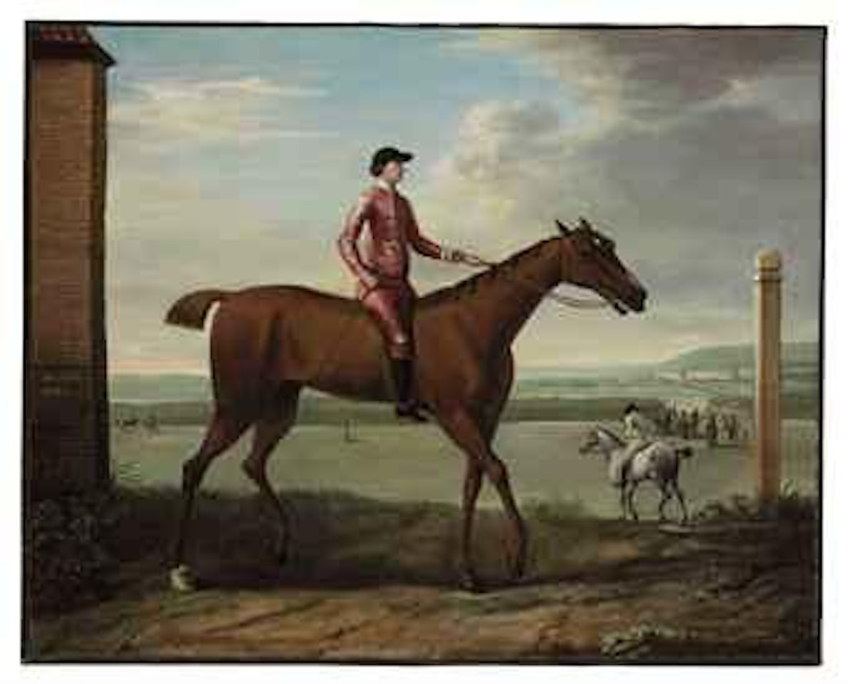 Brockelsby Betty with Jockey up at Newmarket, before her Celebrated Match with Astridge Ball, 7 October 1718. by John Wootton
