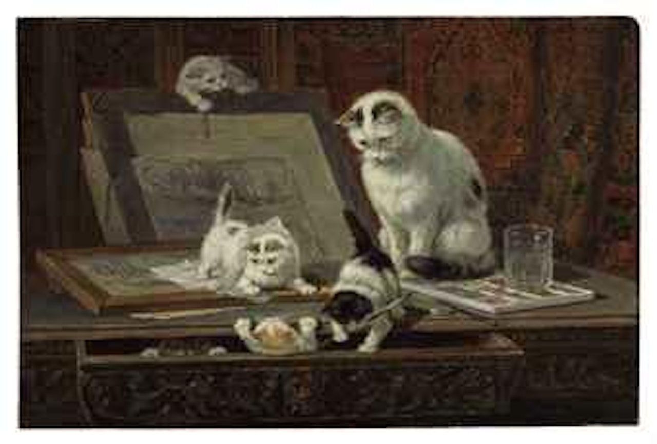 The Kitten's Art Lesson by Henriette Ronner-Knip