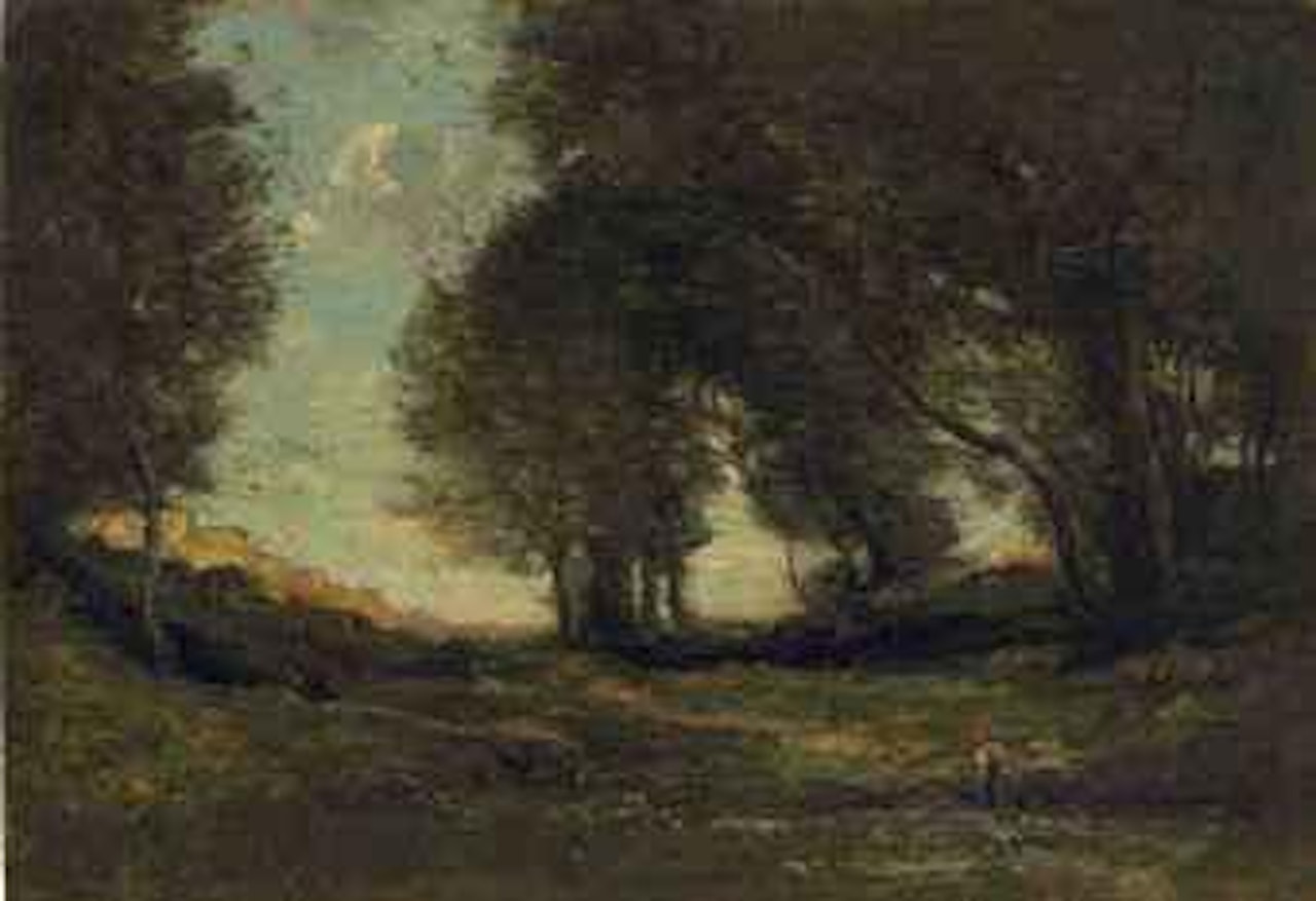 Crête boisée by Jean Baptiste Camille Corot