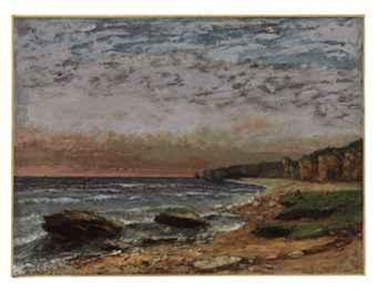 La manche, environs d'Étretat by Gustave Courbet