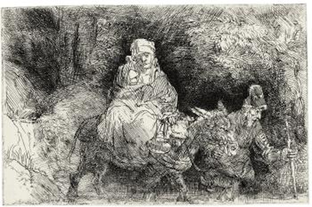 The Flight From Egypt: Crossing a Brook (B., Holl. 55; H. 276; Bb. 54-D) by Attributed to Rembrandt Harmensz van Rijn