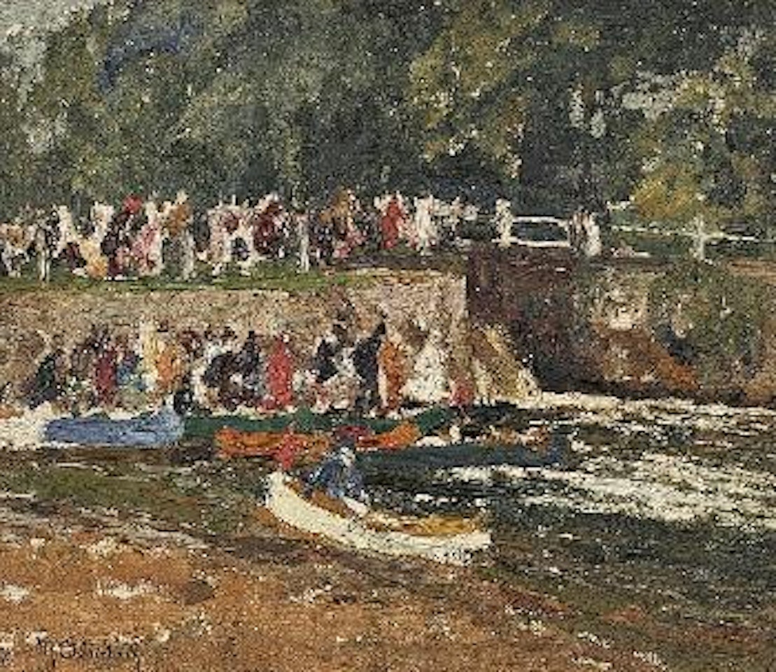 An der Poppenbüttler Schleuse by Max Clarenbach