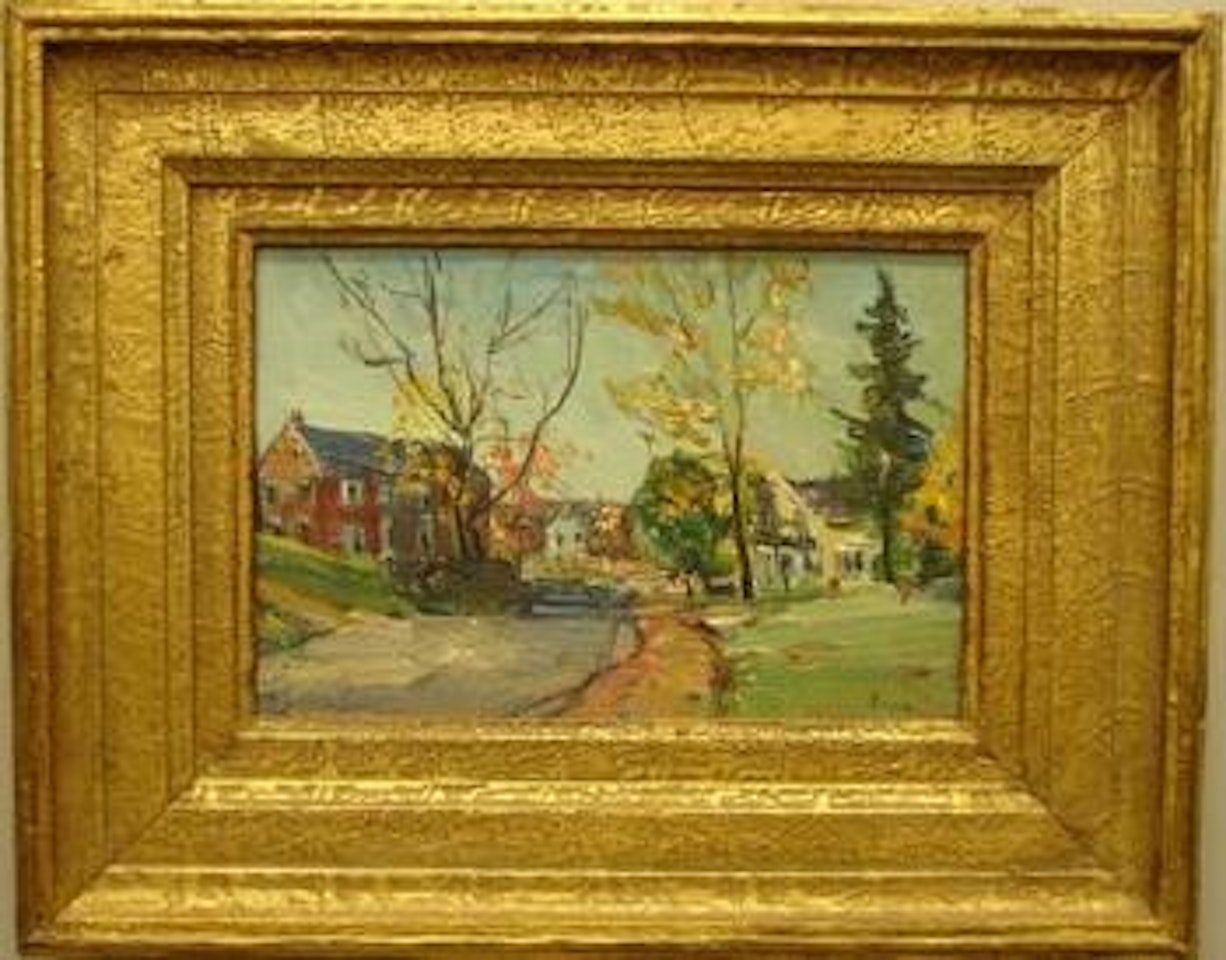 Neighborhood in fall by Walter Emerson Baum