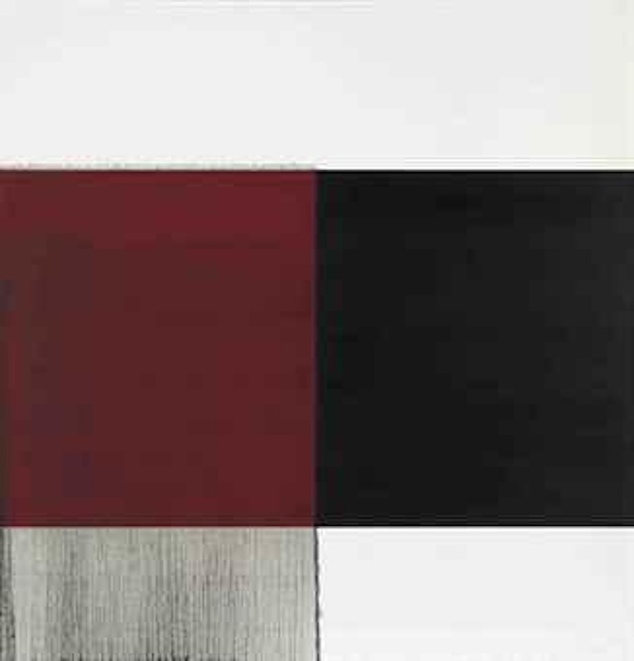 Exposed Painting Scheveningen, Black on Cadmium Red by Callum Innes