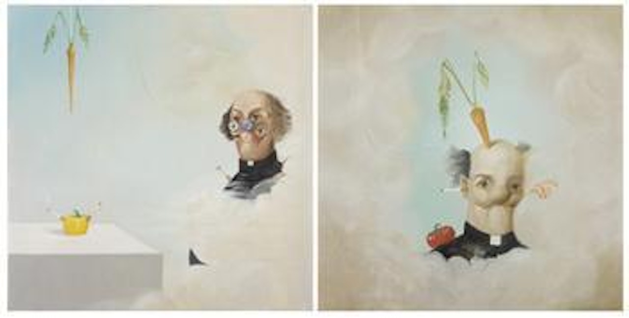 Two works: (i) The Departure; (ii) The Arrival by George Condo