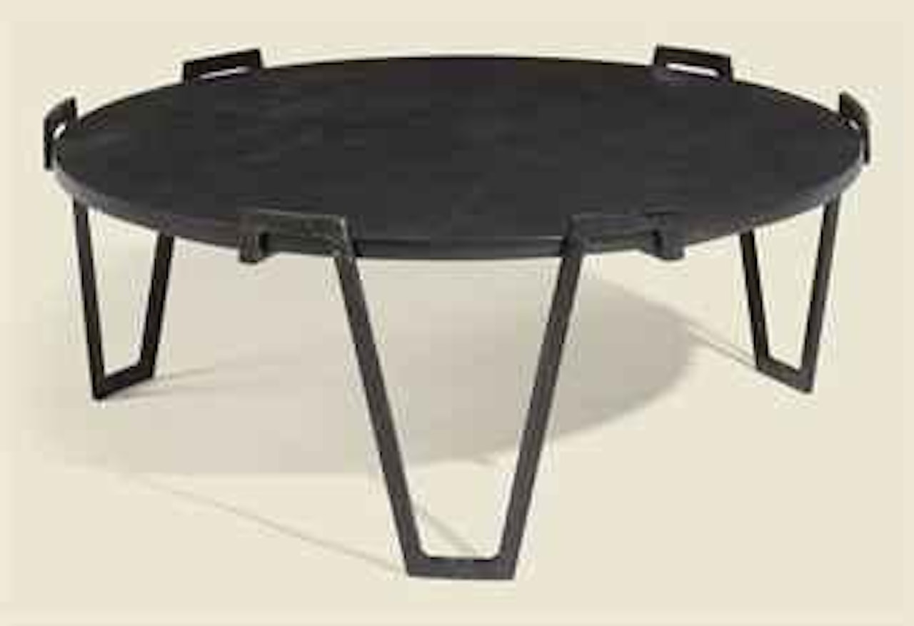 A Painted Iron and Marble Coffee Table by Jean Royere