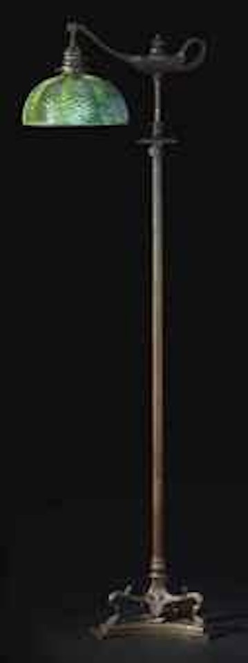 A Favrile Glass and Bronze Floor Lamp by Tiffany Studios