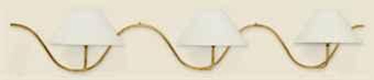 A Gilt Wrought-Iron Three-Light Serpentine Sconce by Jean Royere
