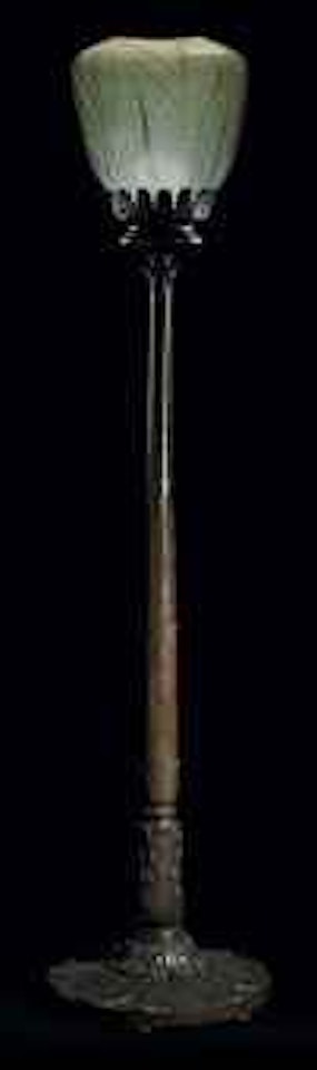 A Favrile Glass annd Bronze Floor Lamp by Tiffany Studios