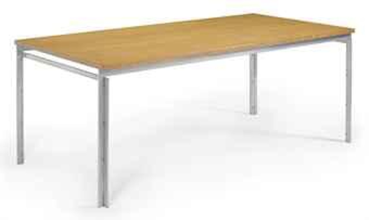 An Oregon Pine and Chrome-Plated Steel PK55 Table by Poul Kjaerholm