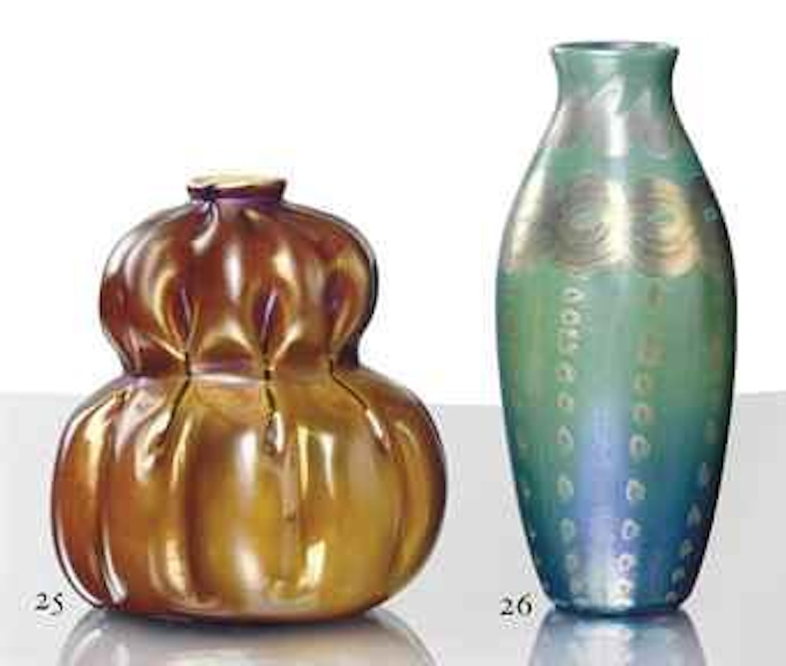 A Decorated Favrile Glass Vase by Tiffany Studios