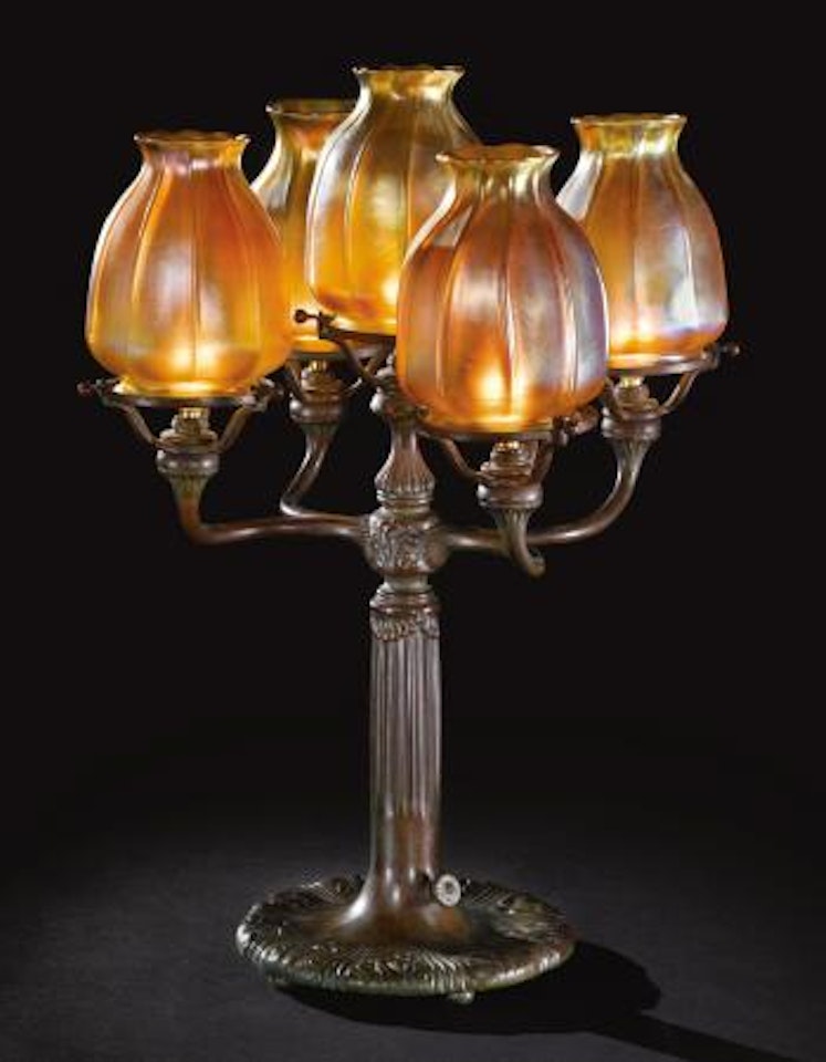 Five-light Candelabrum by Tiffany Studios