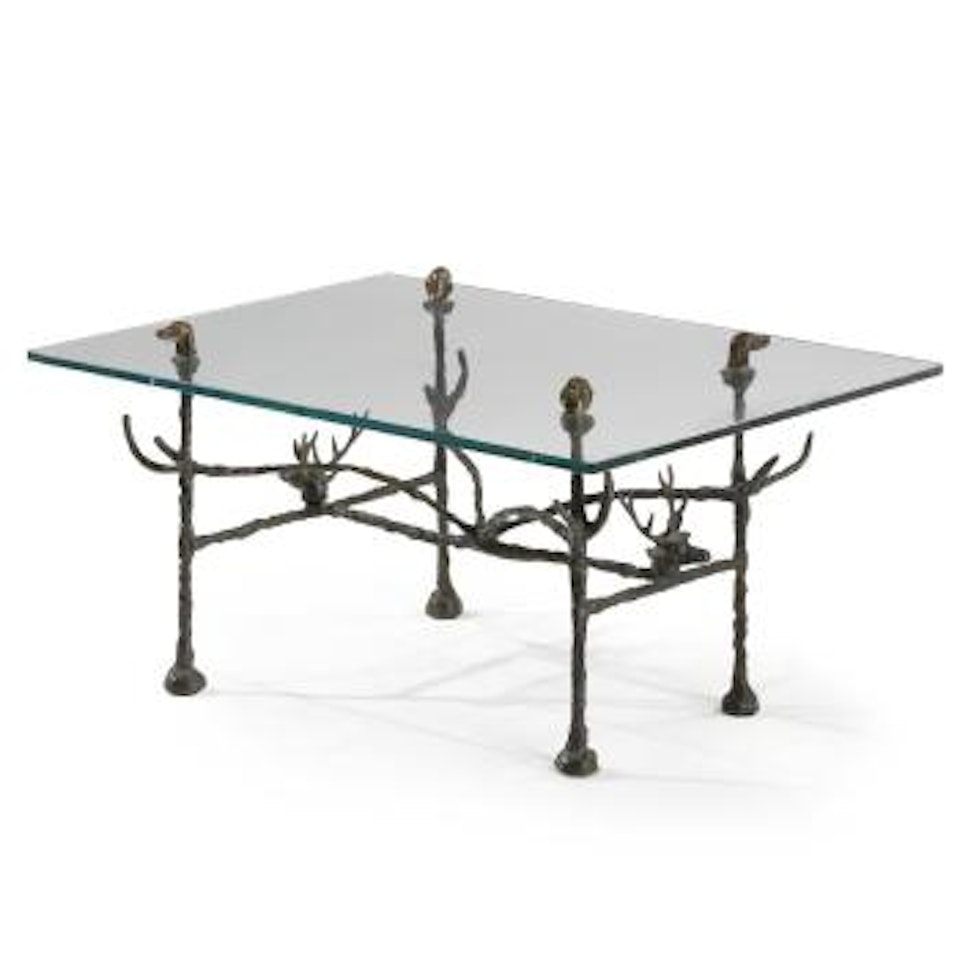 Table De Chasseaur, Modèle Aux Cerfs Et Tête De Chien by Diego Giacometti