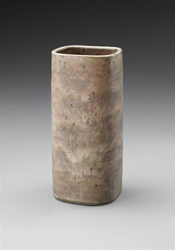 Large squared vase by Lucie Rie