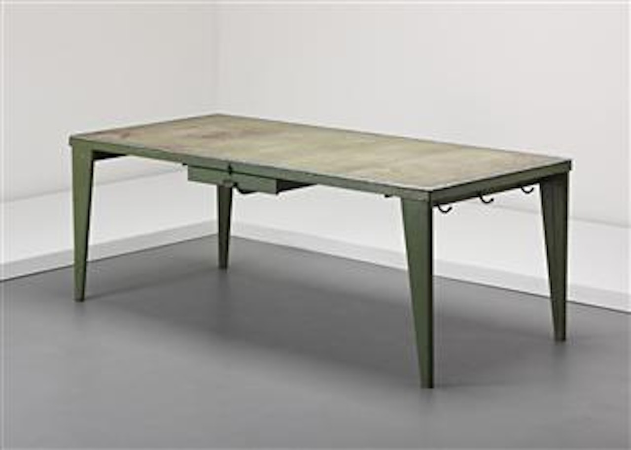 Very rare and important refectory table by Jean Prouvé