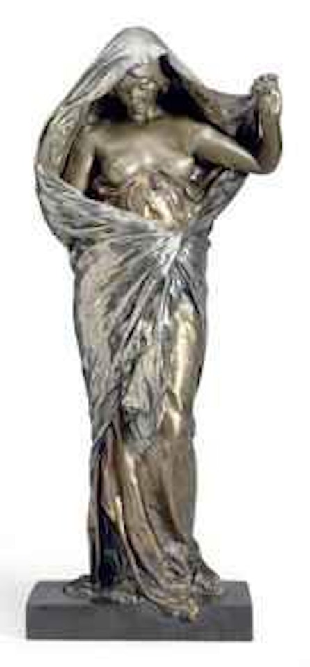 Nature Revealing Herself Before Science: A Silvered and Gilt-Bronze Figure by Louis-Ernest Barrias