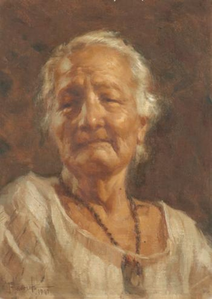 Portrait Of An Old Lady by Fernando Amorsolo