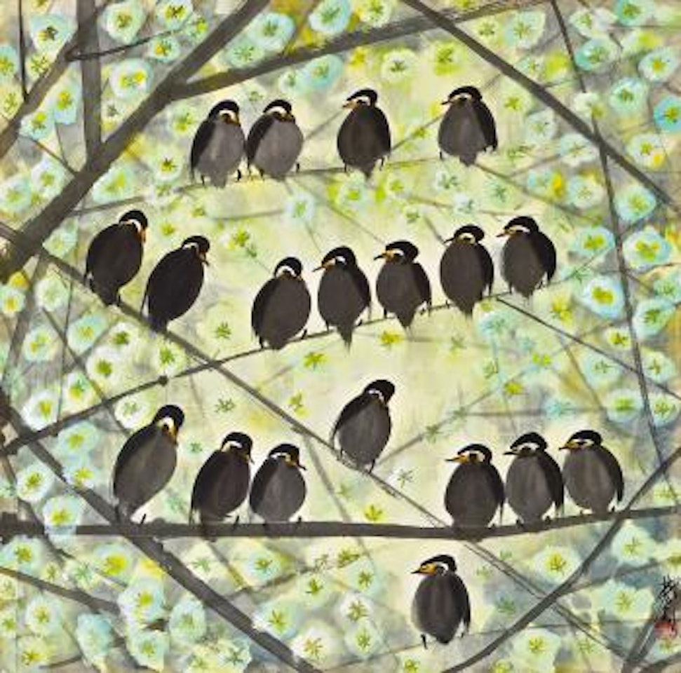 Pear Blossoms And Birds by Lin Fengmian