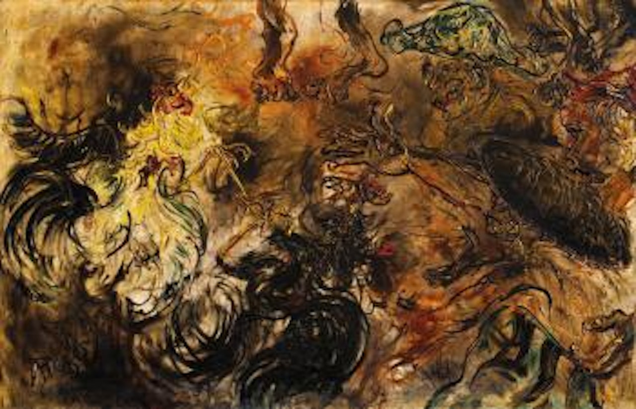 Cockfight by Affandi