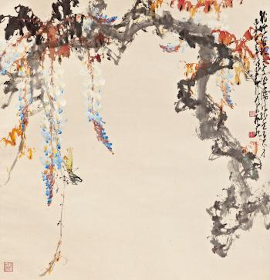 Wisteria And Grasshopper by Zhao Shao'ang