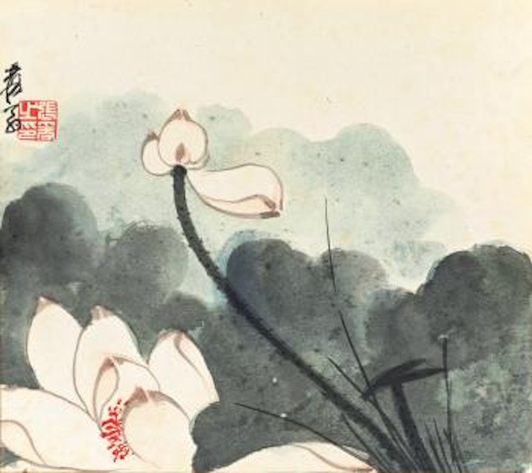 Lotus In The Wind by Zhang Daqian