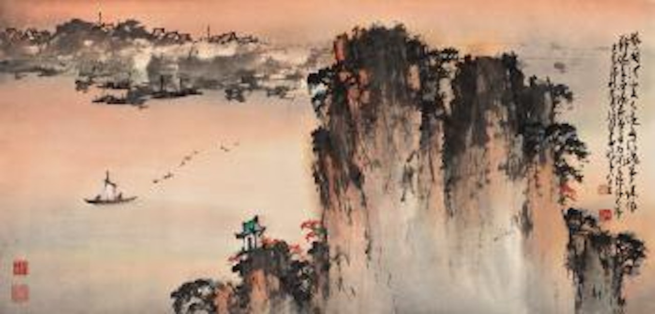 Sailing Home At Sunset by Zhao Shao'ang