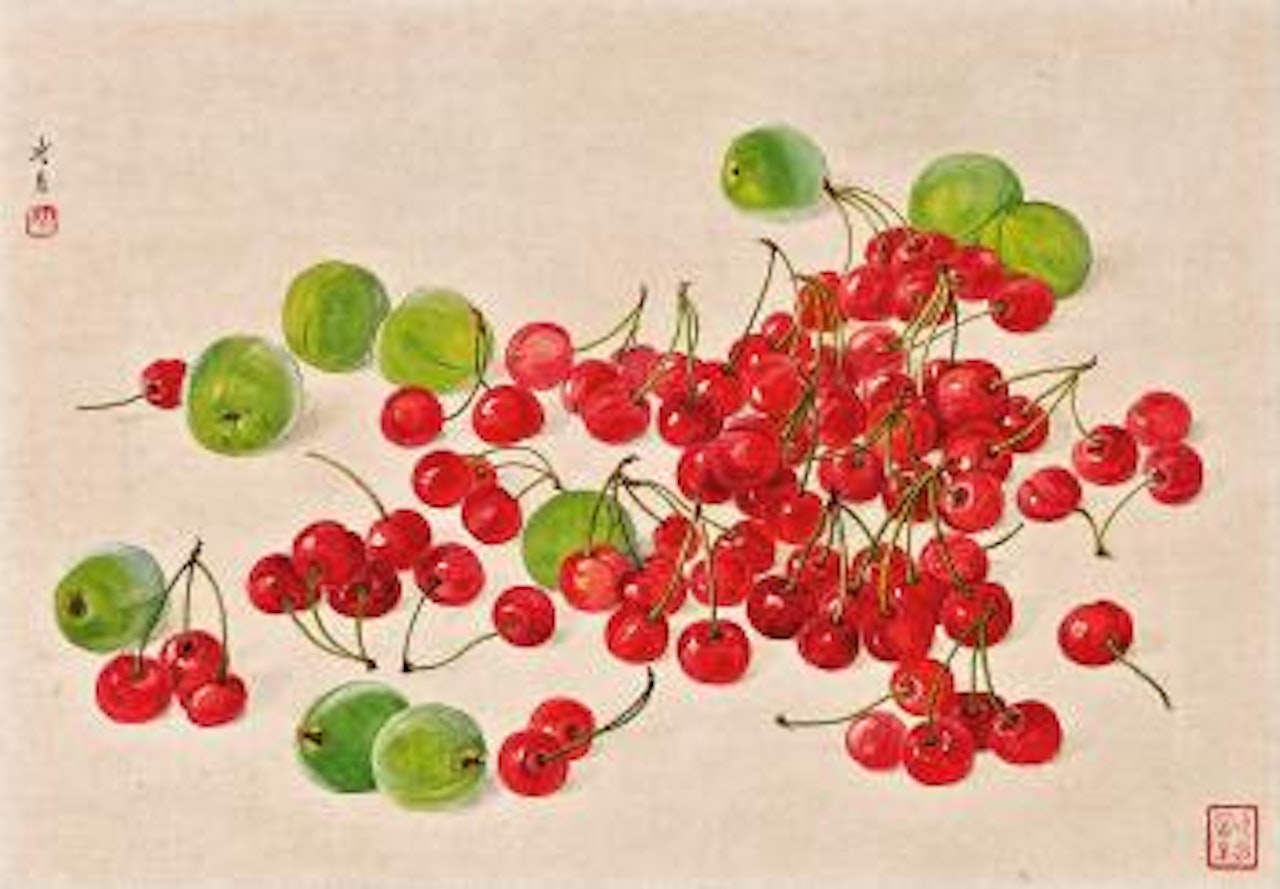 Cherries And Green Plums by Lengyue Tao