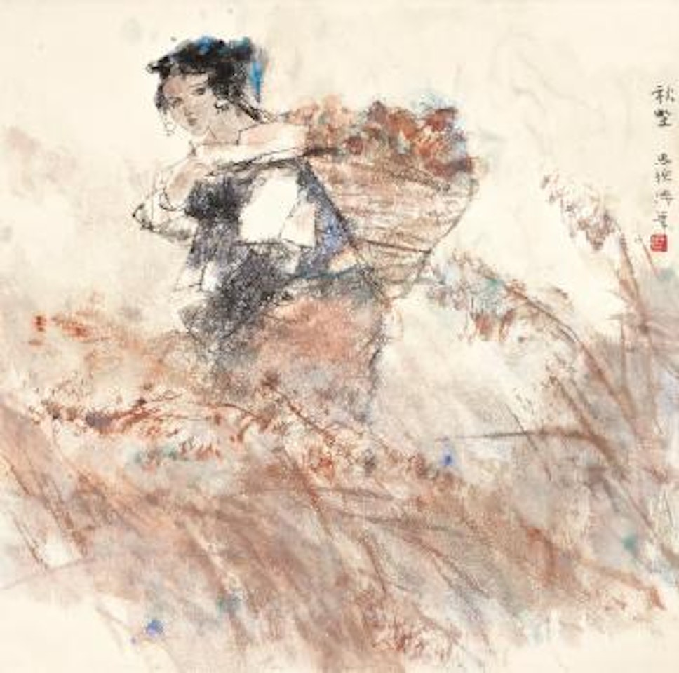 Lady In The Autumn Countryside by Zhou Sicong