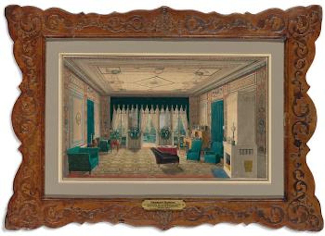 Interior Of a Drawing Room With a View Into a Garden by German School