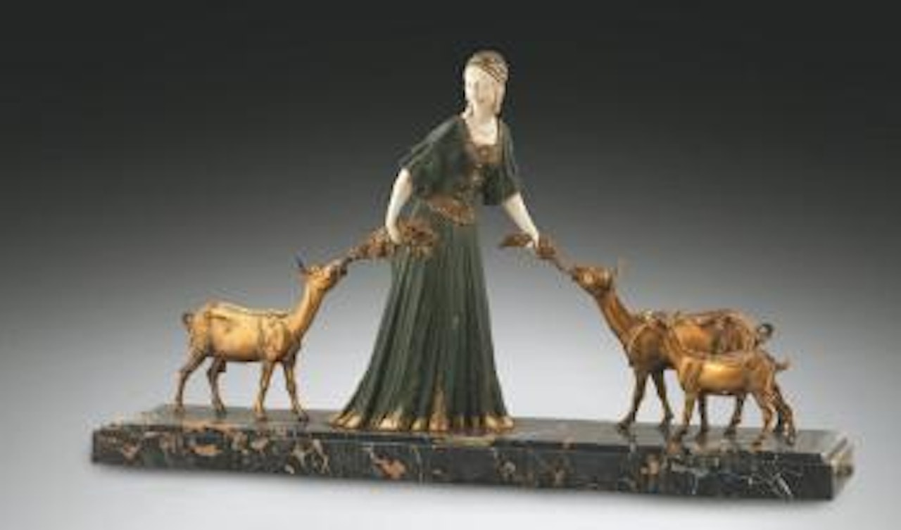 Femme aux chèvres by Demetre Chiparus