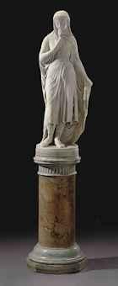An Italian Marble Figure Of Rebecca, On Pedestal by Giovanni Maria Benzoni