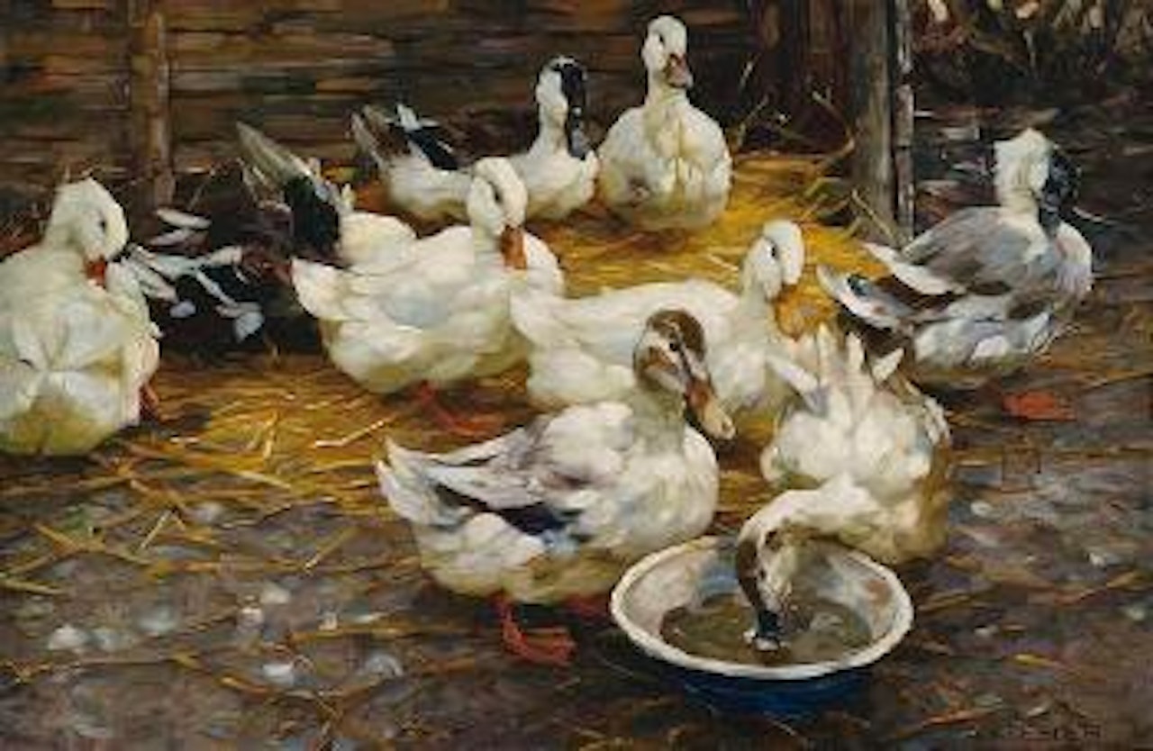 Enten im Stroh by Alexander Koester