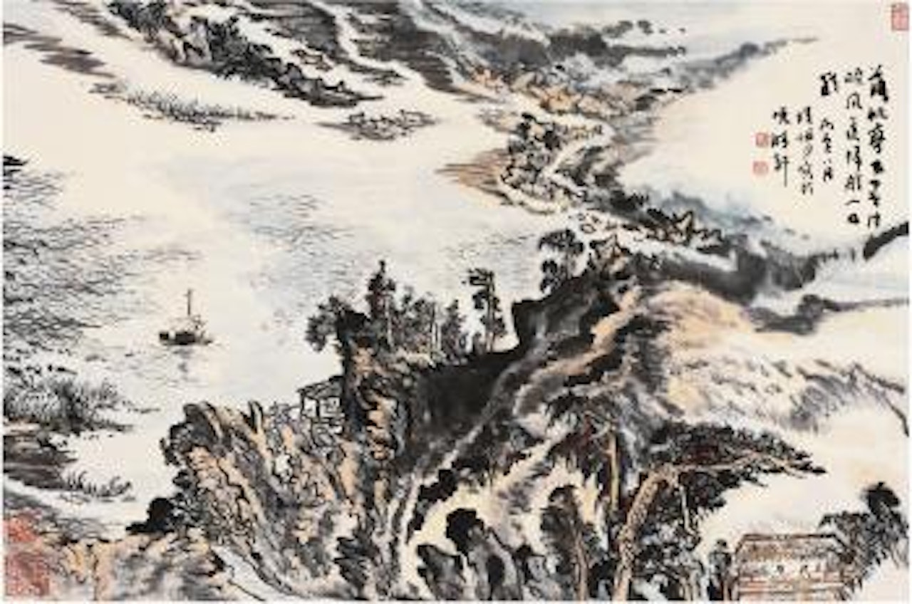 Boats returning in spring by Lu Yanshao