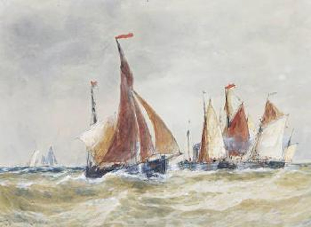 Fishing boats by Thomas Bush Hardy