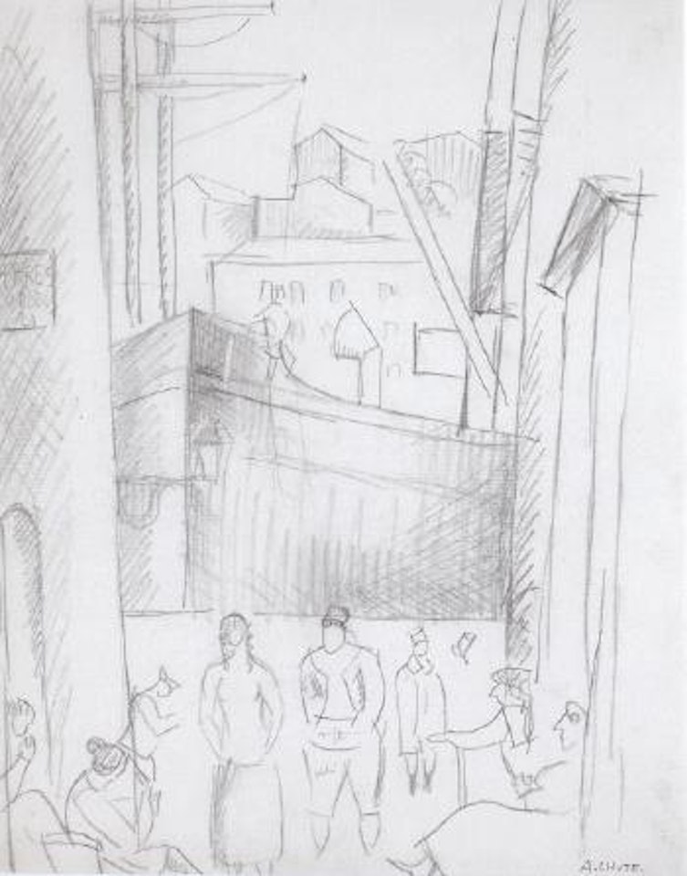 Ruelle animée sur le port by André Lhote