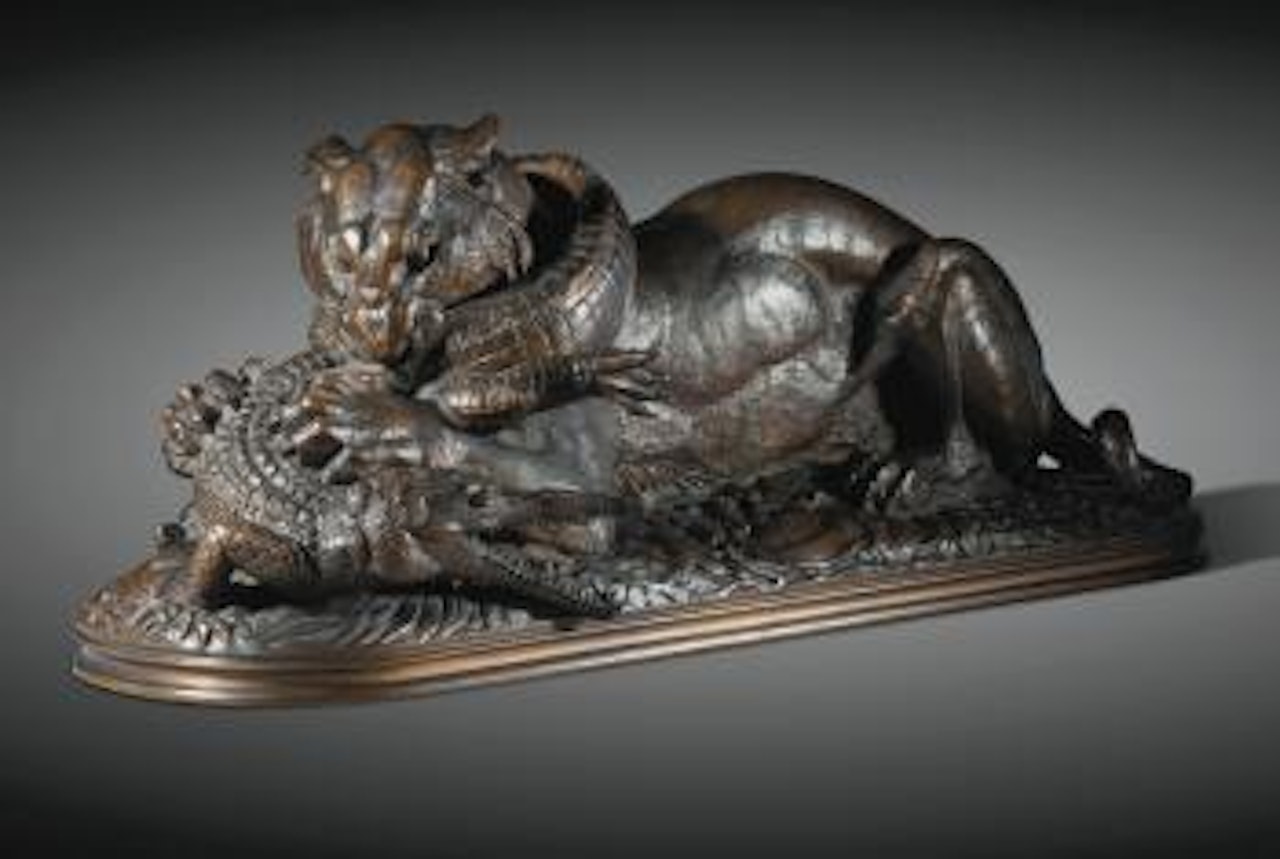 Tigre Dévorant Un Gavial by Antoine-Louis Barye