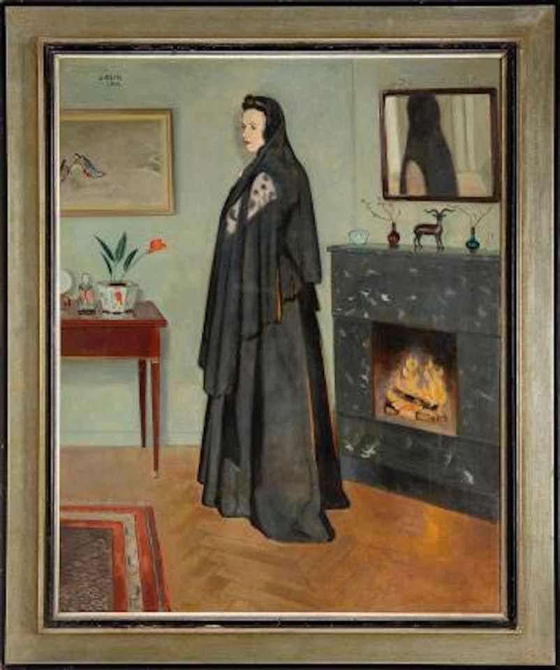 Clo vid brasan by Einar Jolin