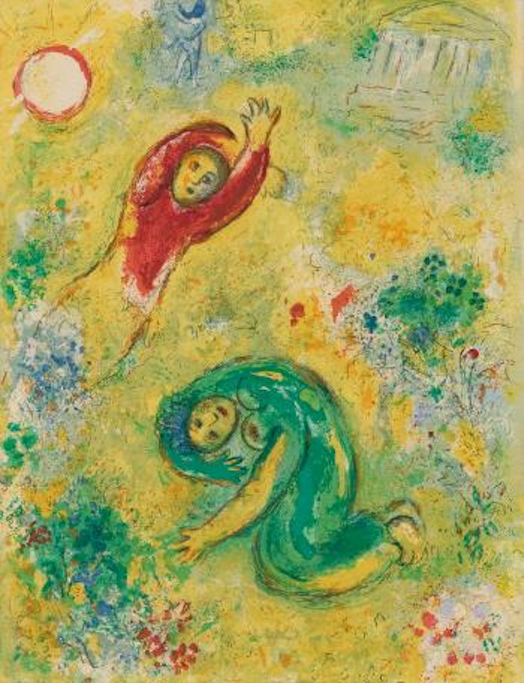 Daphis And Chloe: Trampled Flowers (M. 342) by Marc Chagall