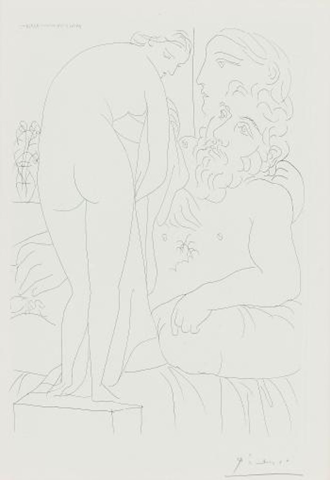 Le Repos Du Sculpteur Devant Un Nu À La Draperie (Bloch 160; Baer 313) by Pablo Picasso