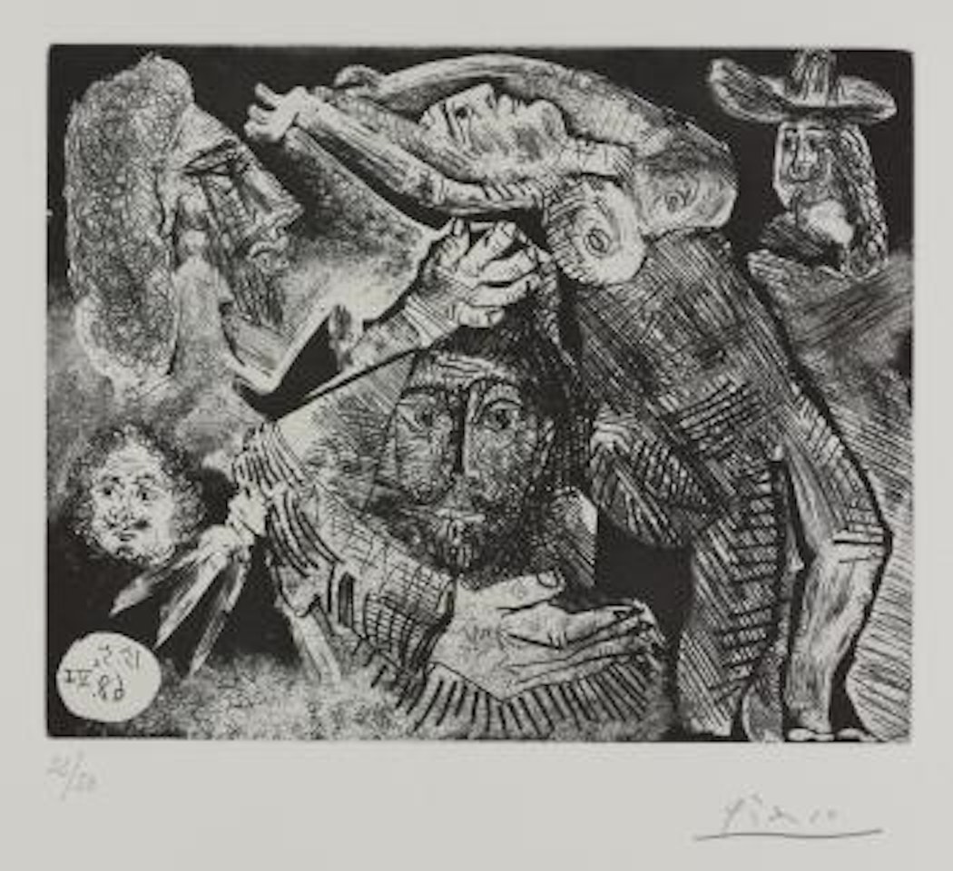 Les Trois Mousquetaires. Enlevement (B. 1571; Ba. 1587) by Pablo Picasso