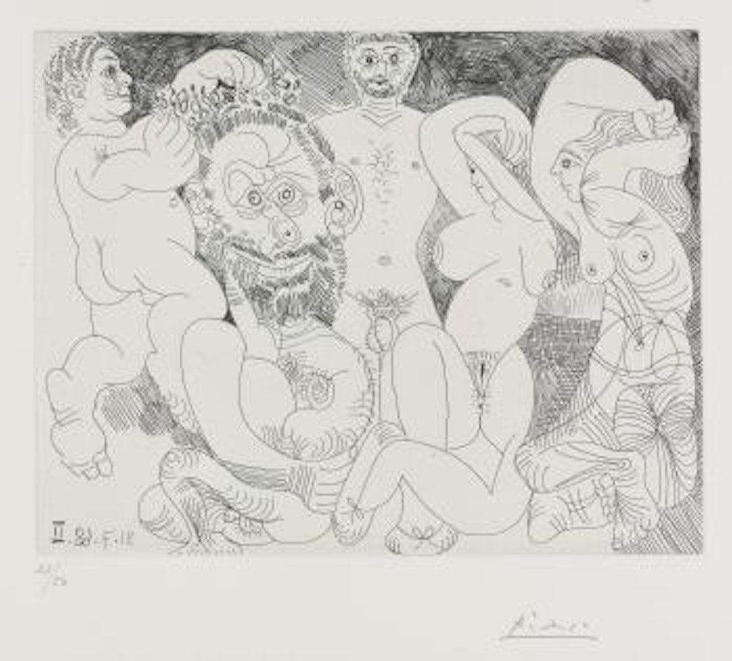 ScÃ¨ne ChampÃªtre, Avec Barbu CouronnÃ© De Fleurs Par Un Putto, Et Femmes (B. 1707, Ba. 1723) And Ãgyptien Et Femmes (B. 1811, Ba. 1828) by Pablo Picasso