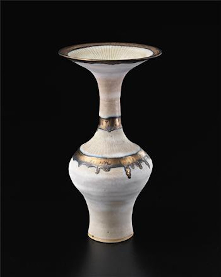 Vase with flaring lip by Lucie Rie