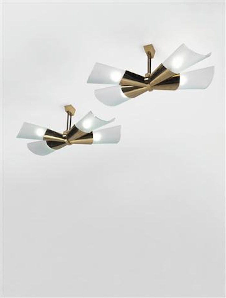 Pair of ceiling lights by Max Ingrand